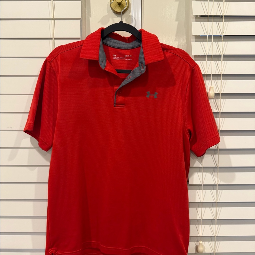 Under Armour Men's Polo Shirt in Red and Gray